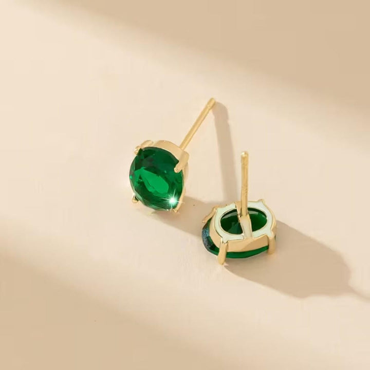 Gleam Oval Emerald Earrings