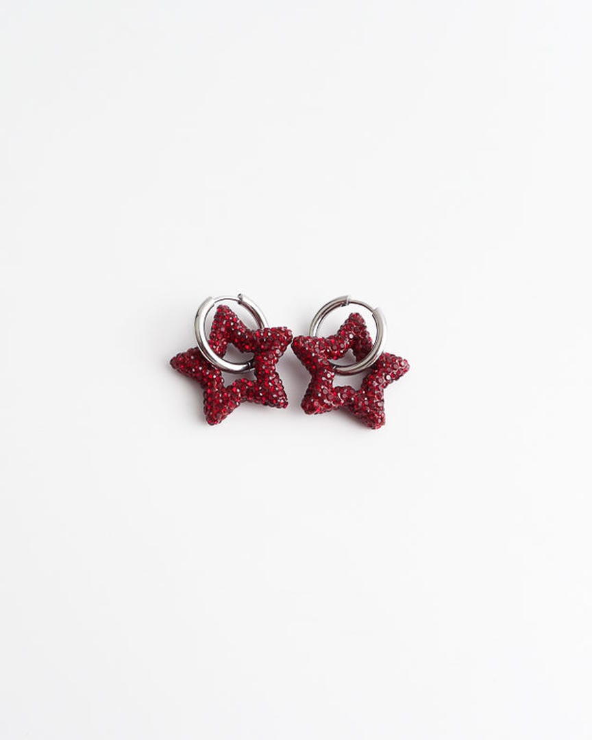 Toned Crystal Star Earrings