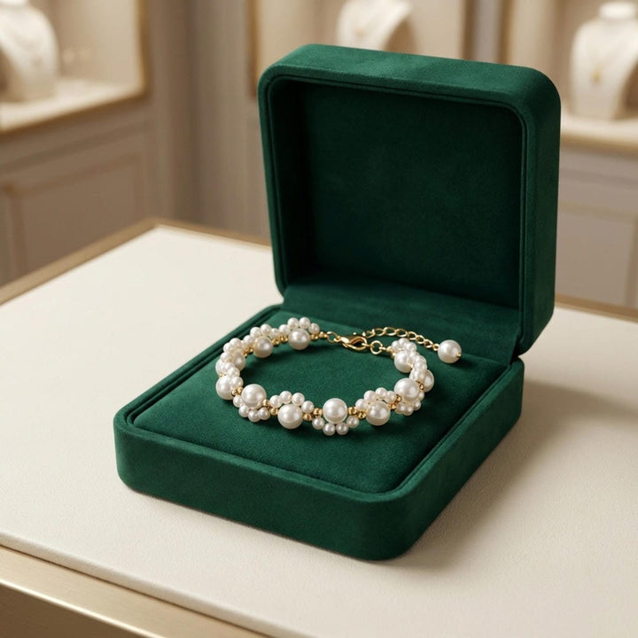 Pearl Blossom Cluster Chain Bracelet