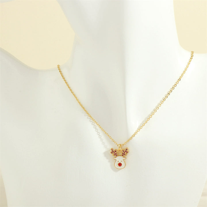 Enamel Christmas charm pendant necklace