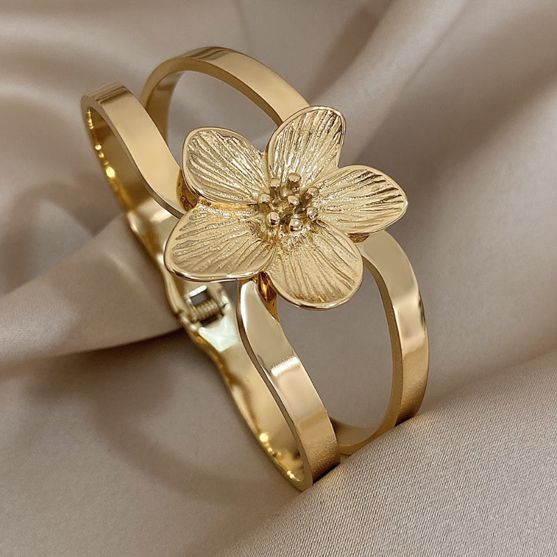 Luxe Flower Cuff Bracelet