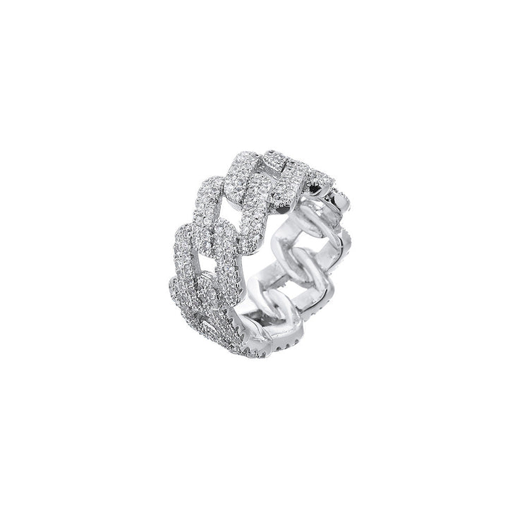 Elegant Gold and Silver Zirconia Inlaid Ring
