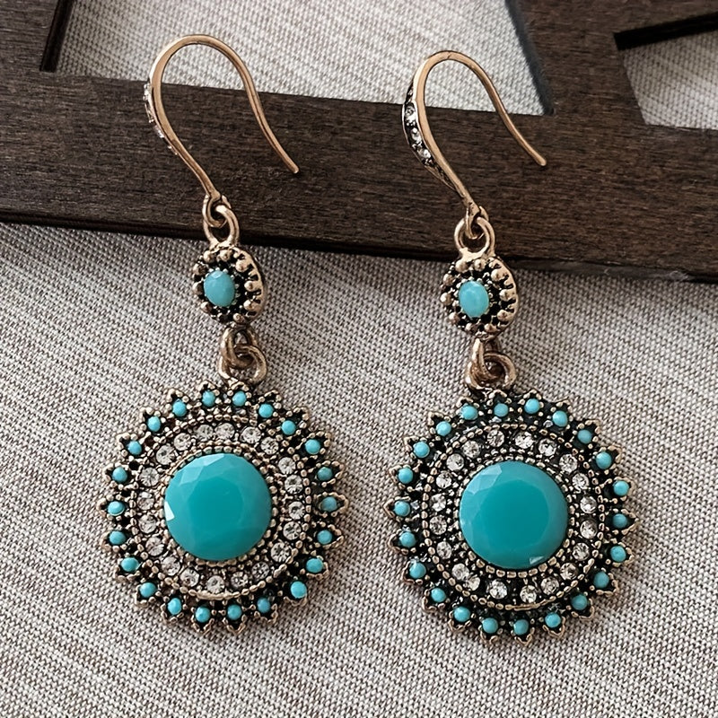 Turquoise Retro Sunshine Earrings