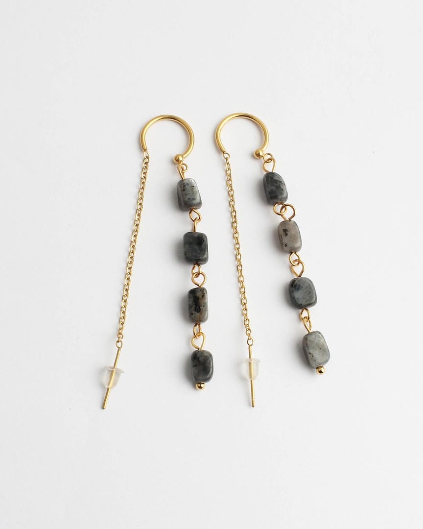 Speckled Stone Drop Earrings