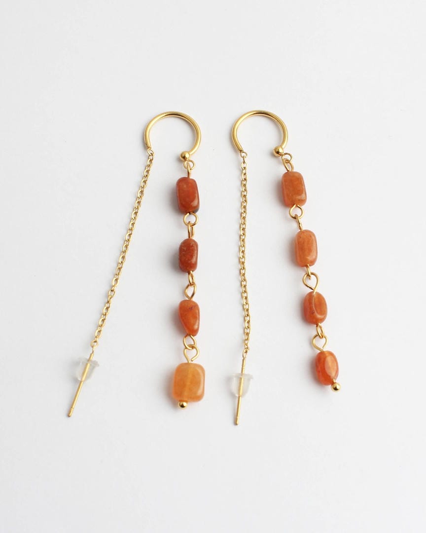 Speckled Stone Drop Earrings