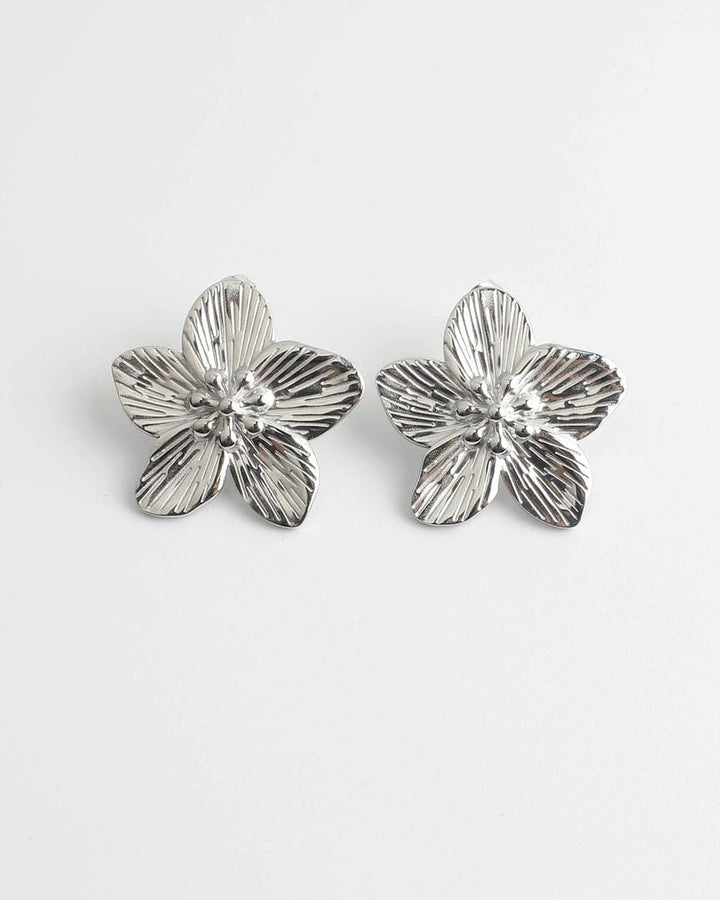 Floral Statement Earrings in Gold or Silver