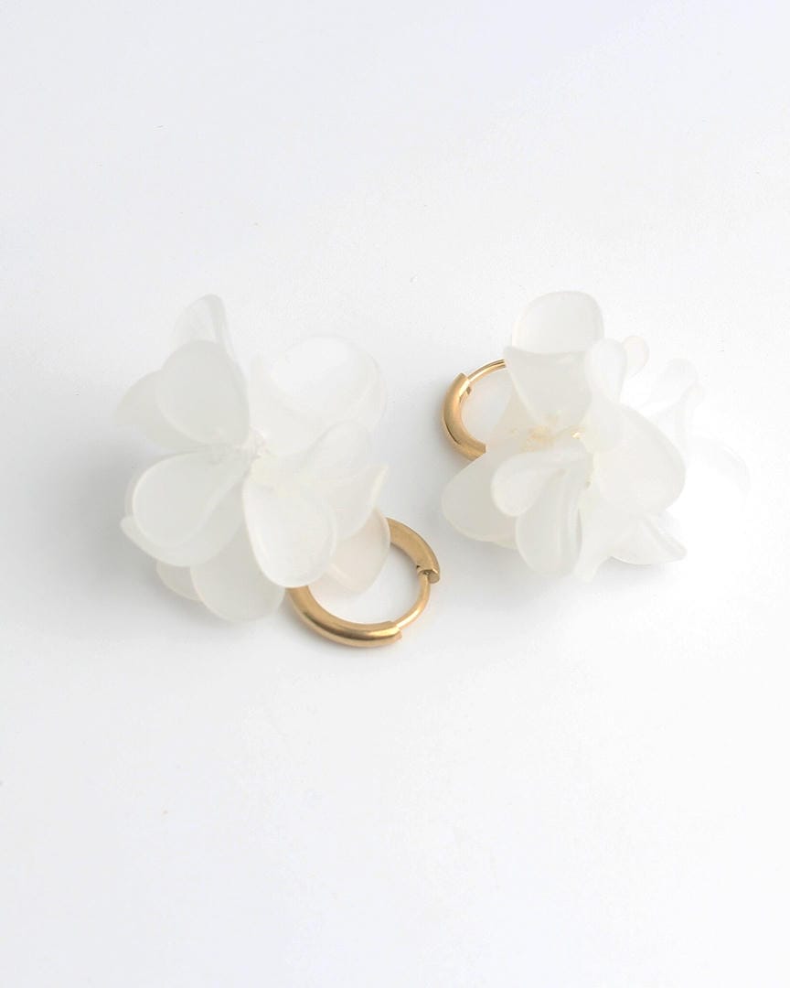 Gold Flower Hoop Earrings