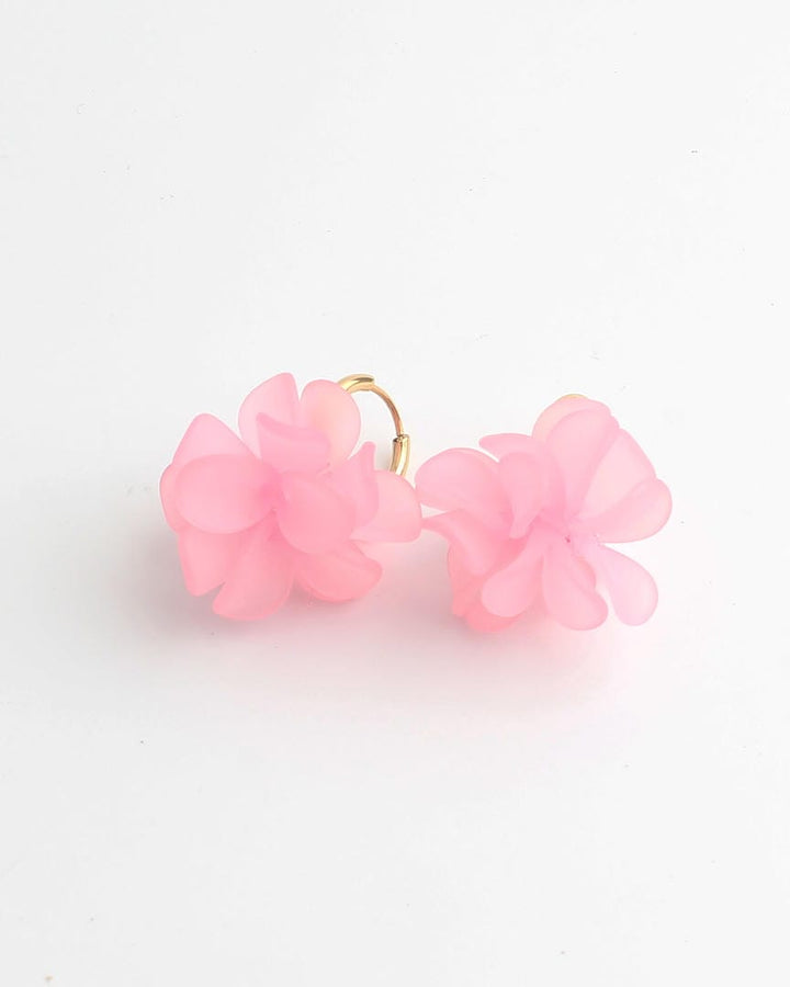Gold Flower Hoop Earrings