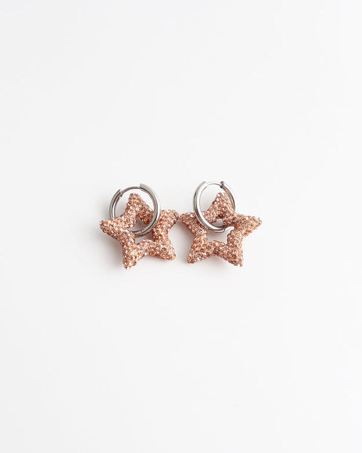 Toned Crystal Star Earrings