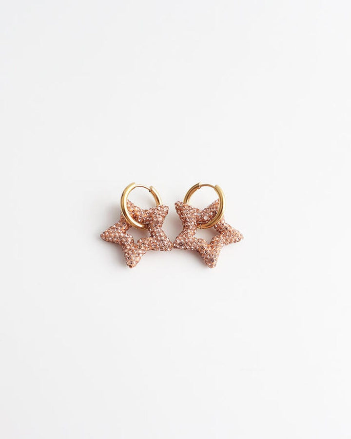 Toned Crystal Star Earrings