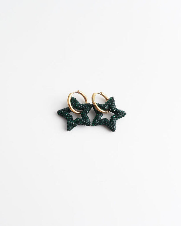 Toned Crystal Star Earrings