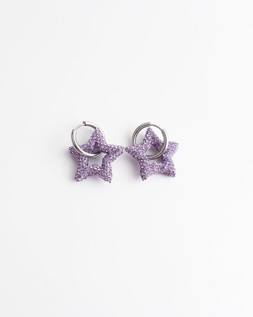 Toned Crystal Star Earrings