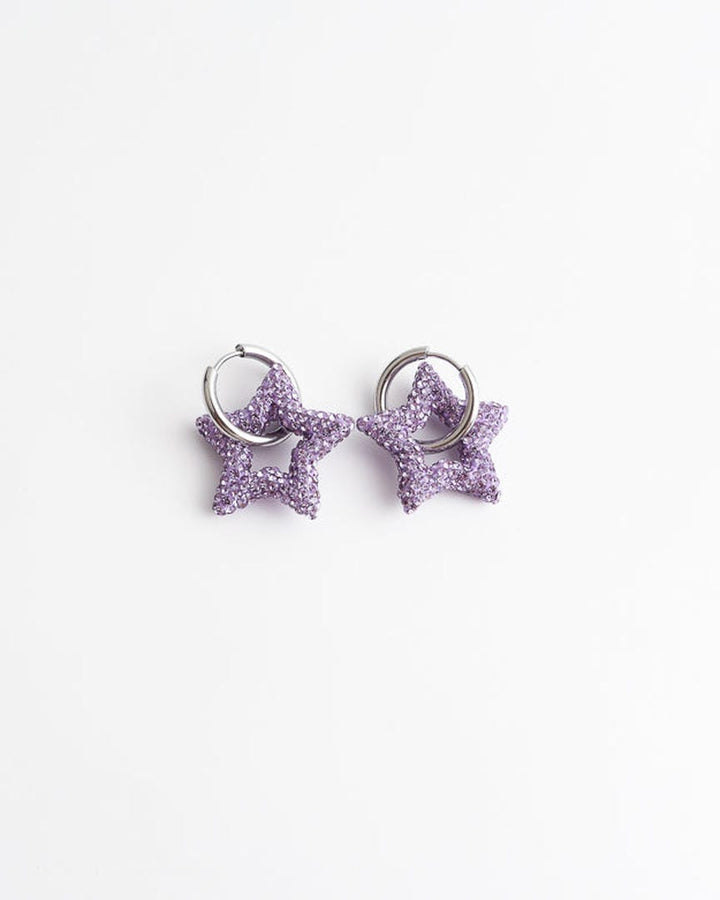Toned Crystal Star Earrings