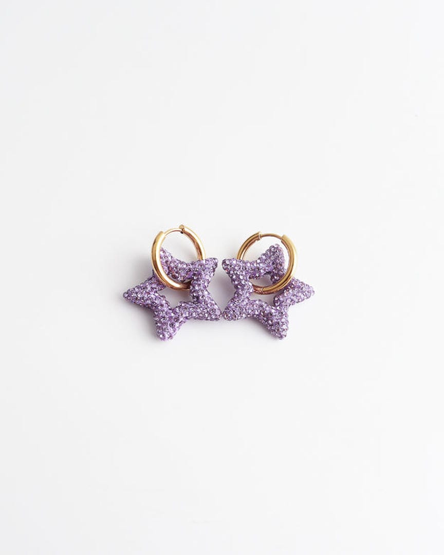 Toned Crystal Star Earrings