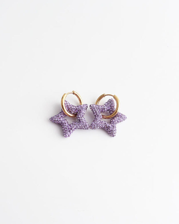 Toned Crystal Star Earrings