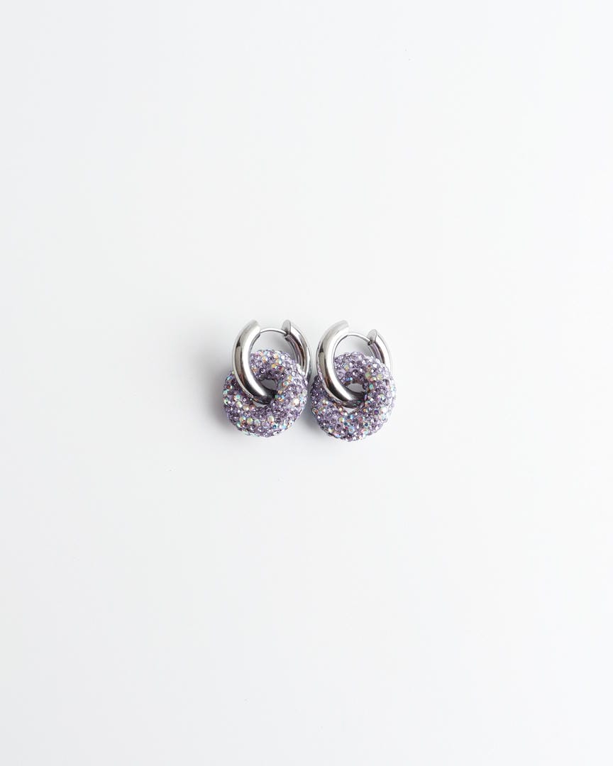 Crystal Circle Drop Earrings