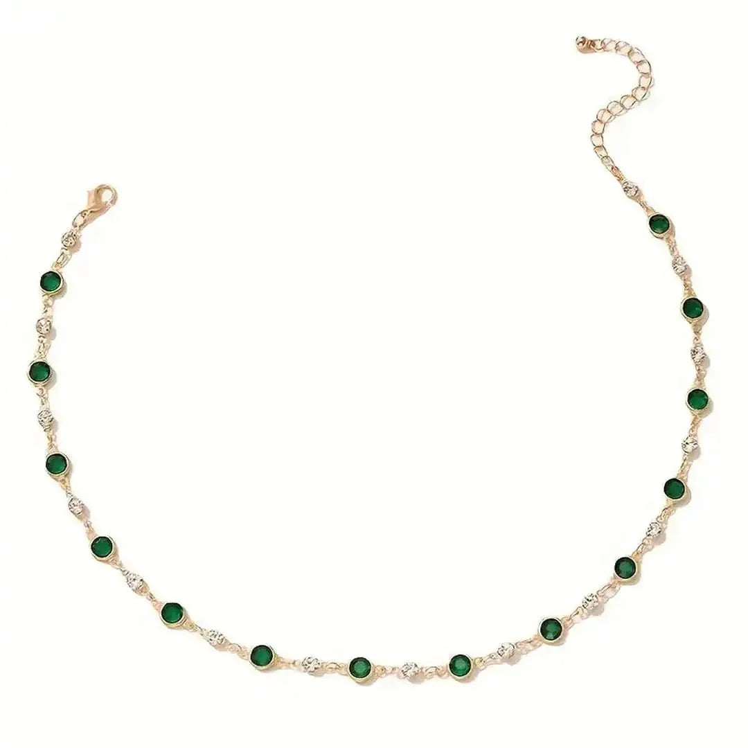 Verdant Emerald Station Necklace