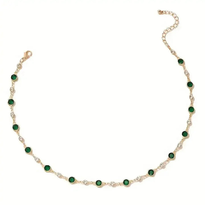 Verdant Emerald Station Necklace