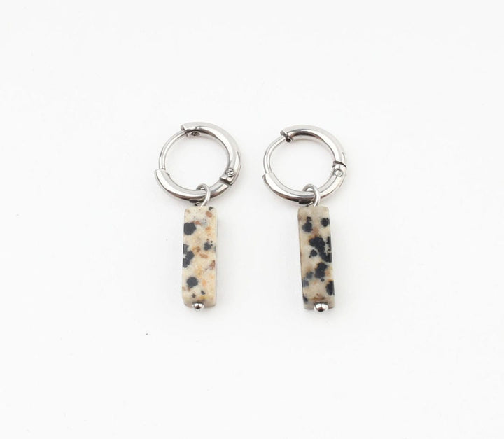 Toned Stone Bar Earrings