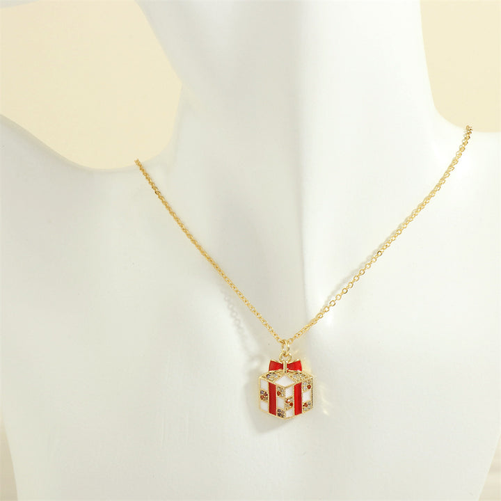 Enamel Christmas charm pendant necklace
