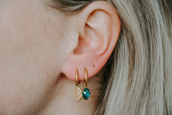 Dana Sleek Oval  Stone Earrings