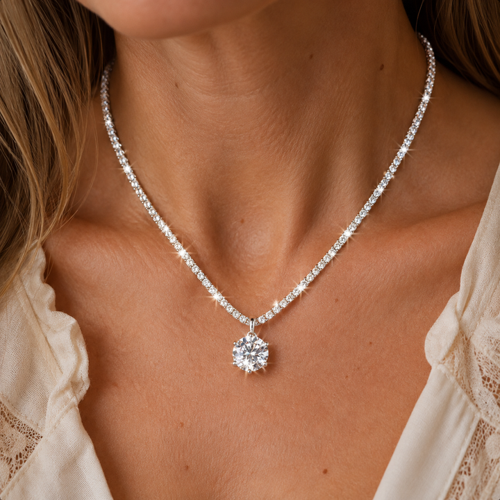 Round Solitaire Pendant Necklace