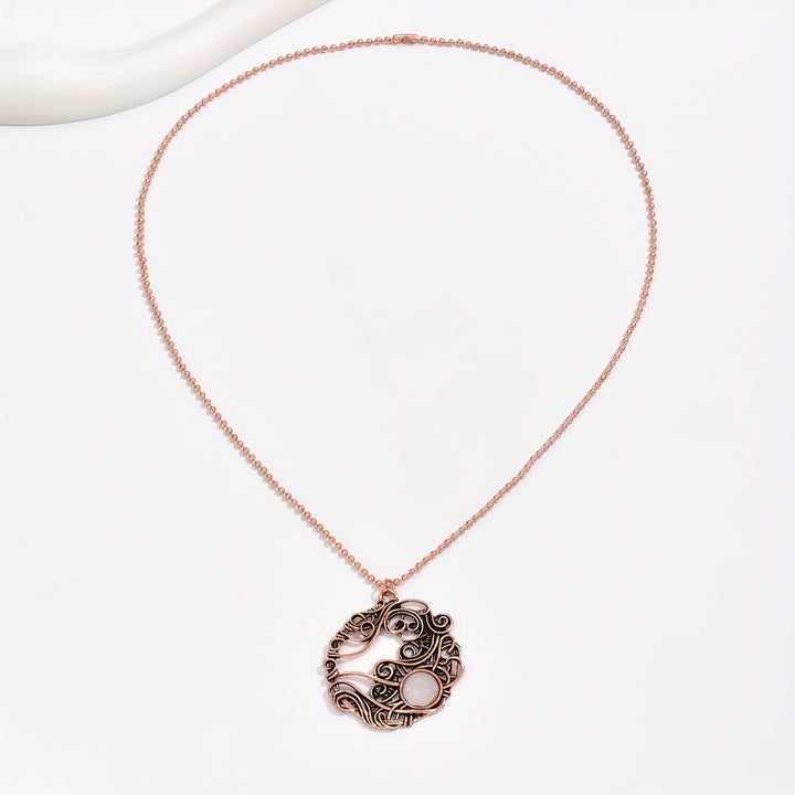 Moonstone Wire Wrapped Circle Pendant