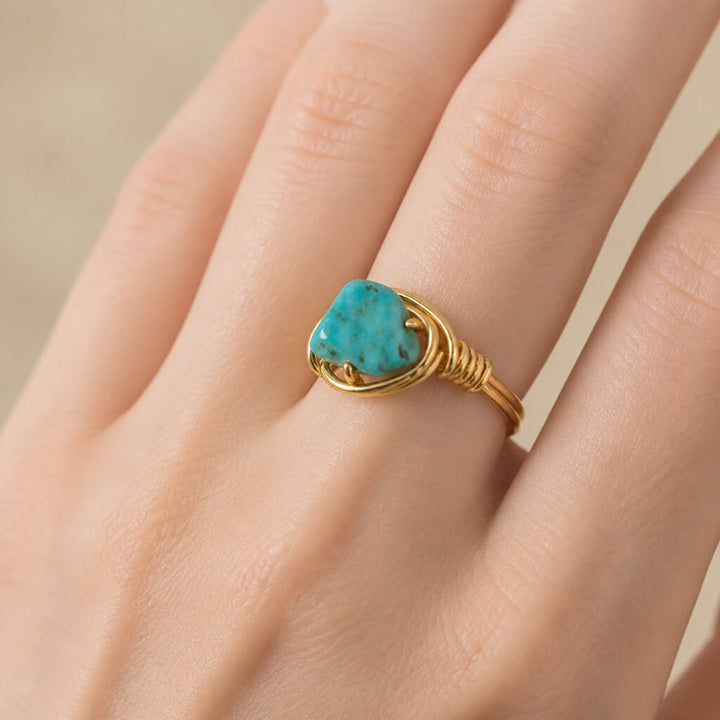 Opulent Gemstone Wire Ring