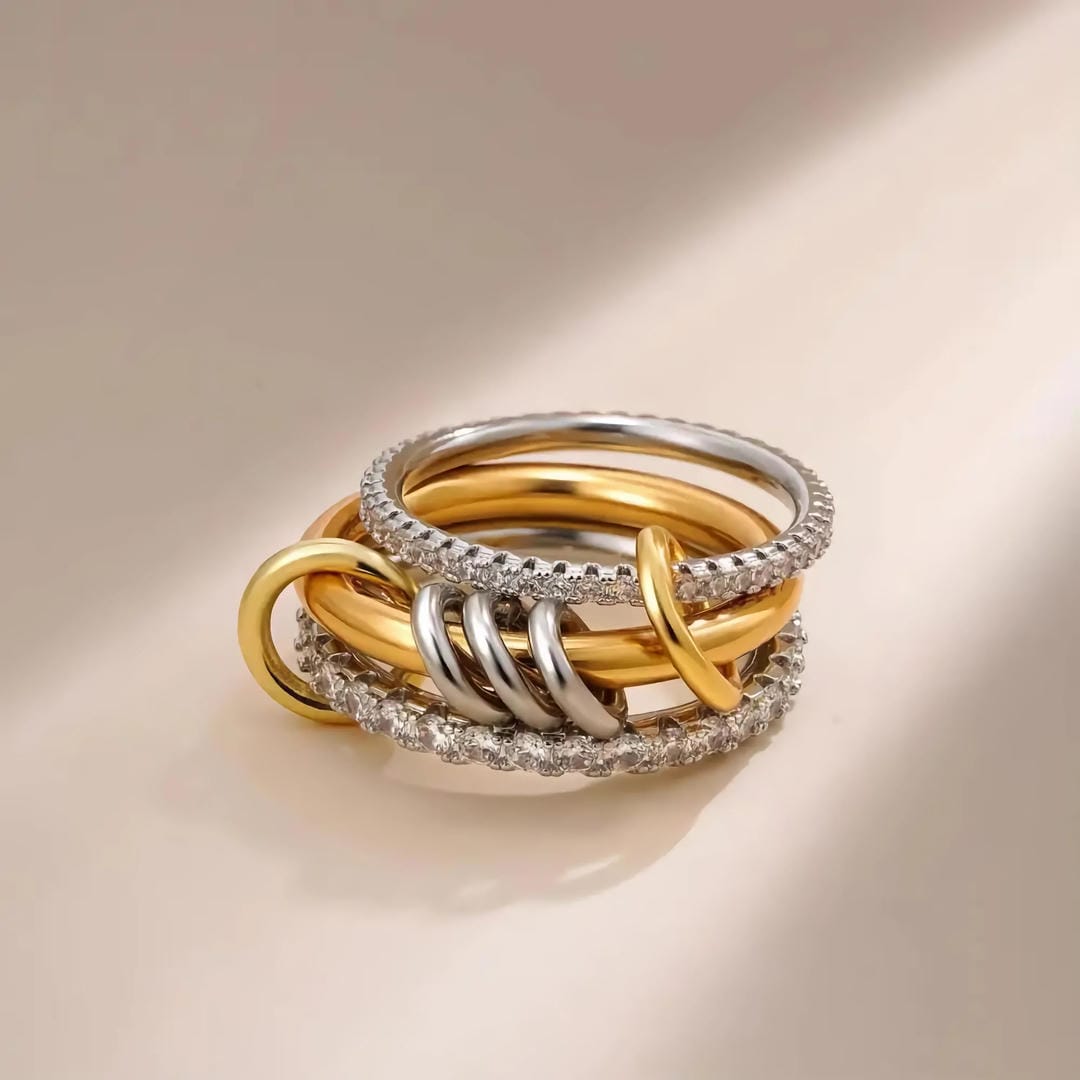 Majestic Stacked Crystals Ring