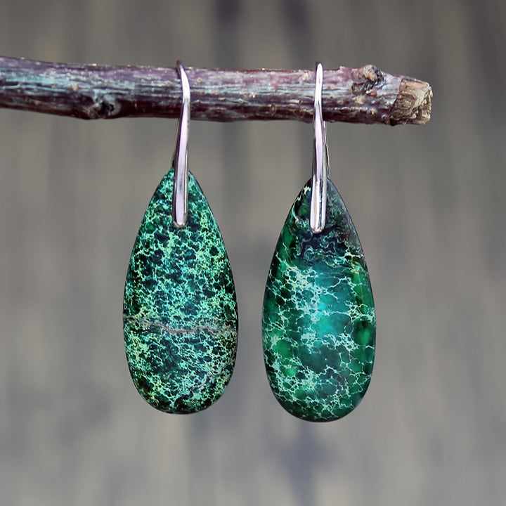 Natural Stone Teardrop Earrings