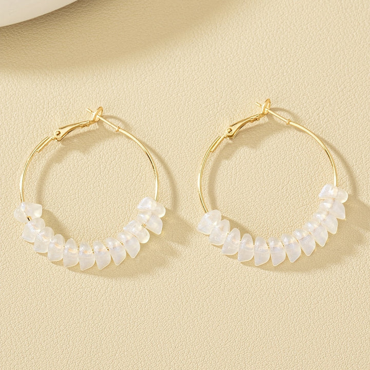 Irregular Acrylic Bead Round Earrings