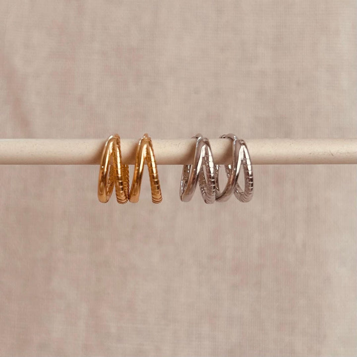 Textured Duo Hoop Earrings