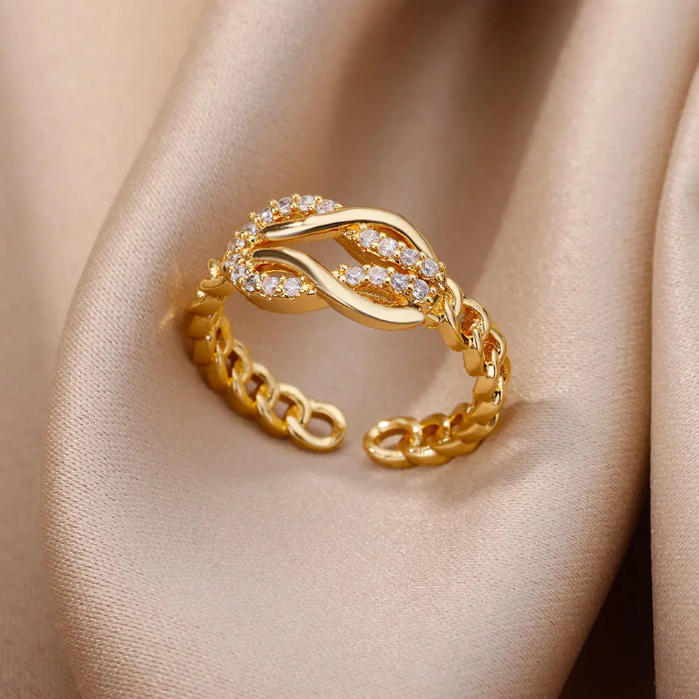 Golden Contour Open Ring