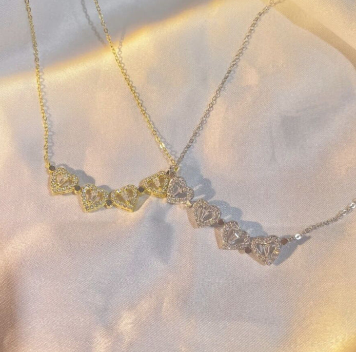 Folding heart four-leaf clover necklace, 4-in-1 magnetic pendant