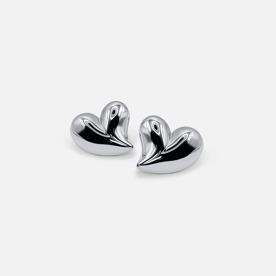 Classic Silver Heart Studs