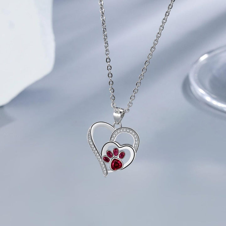 Adorable Paw Print Pendant Necklace