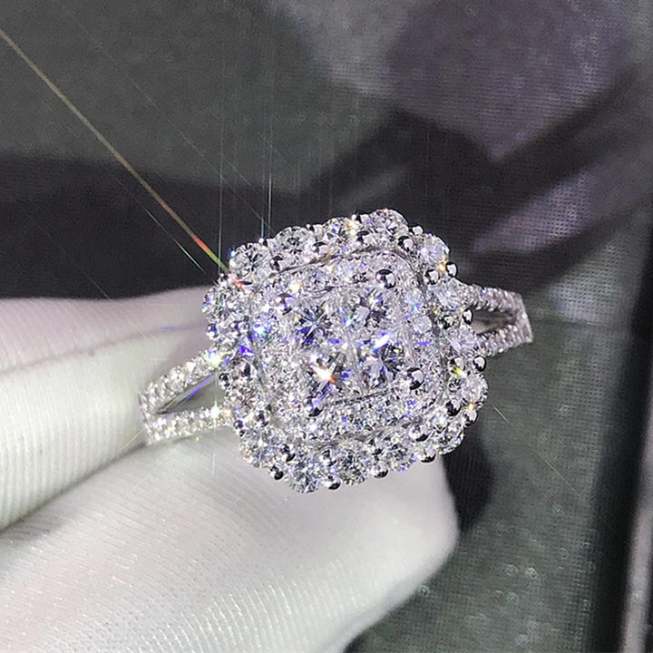 Square Shape Zirconia Wedding Ring
