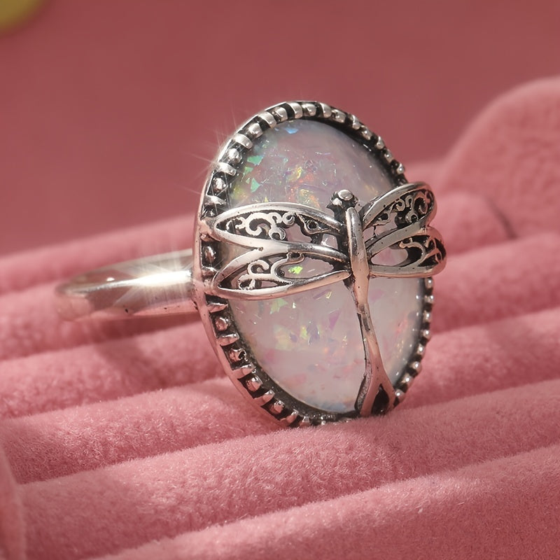Opal Treasure Dragonfly Ring