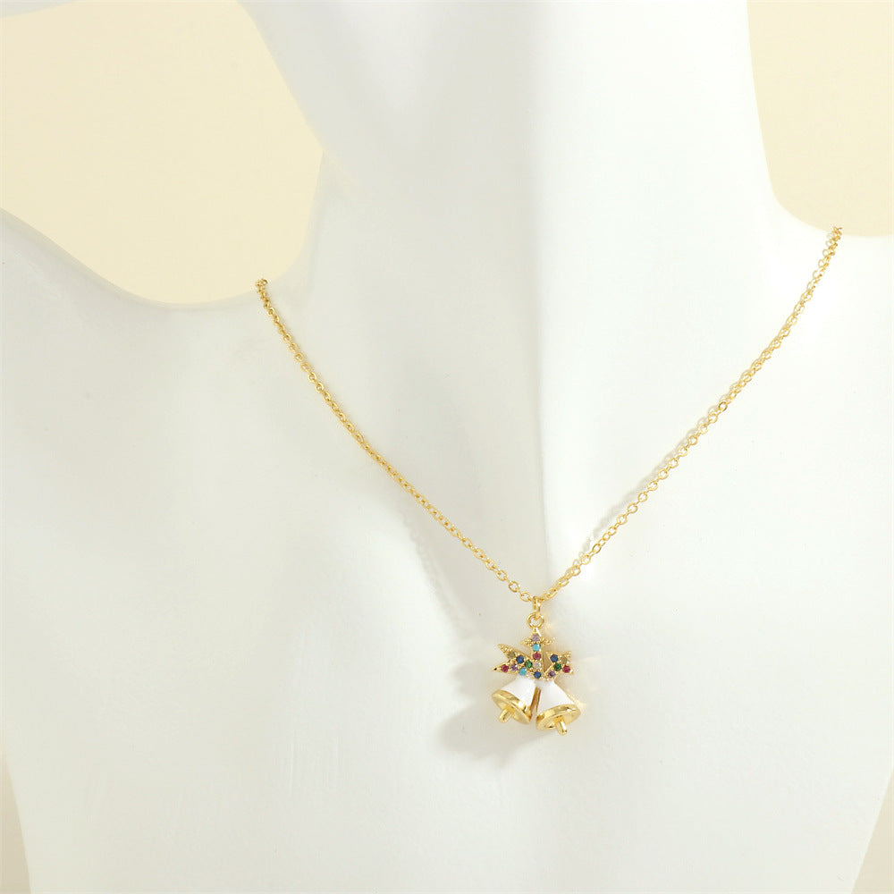 Enamel Christmas charm pendant necklace