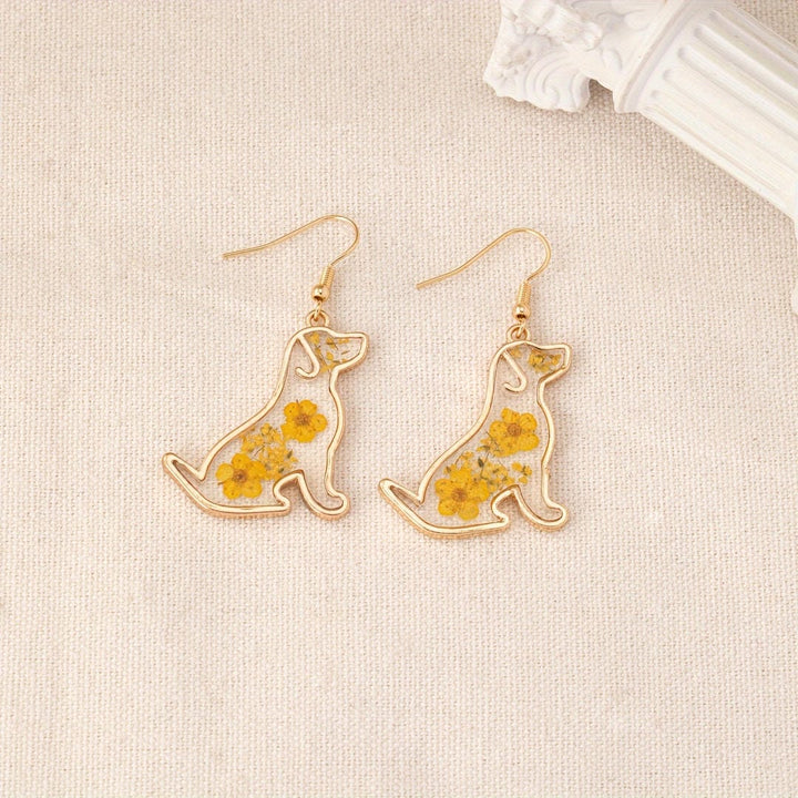 Floral Friend Silhouette Dangle Earrings