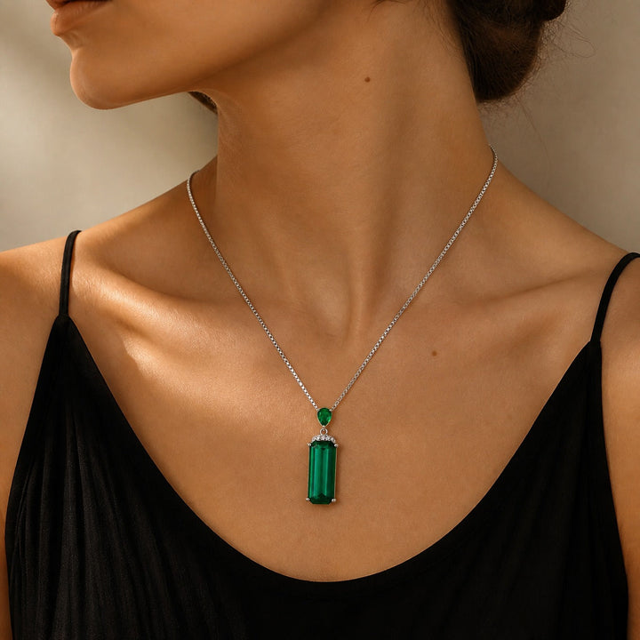 Emerald Crystal Pendant Necklace