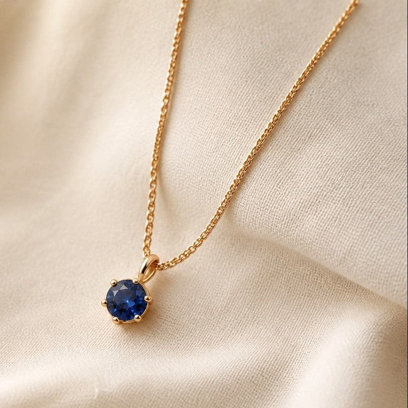 Round Solitaire Pendant Necklace