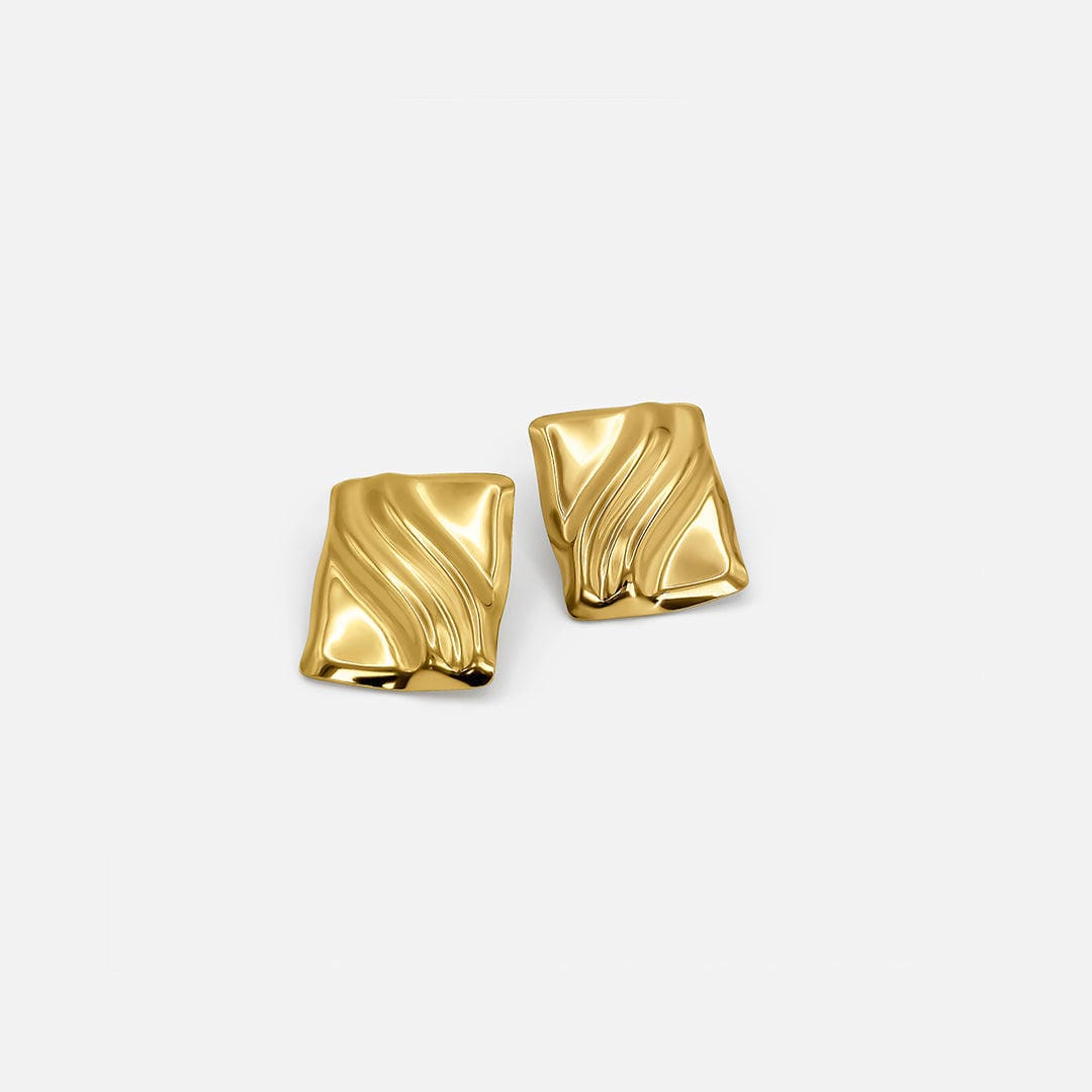 Timeless Gold Cube Statement Studs