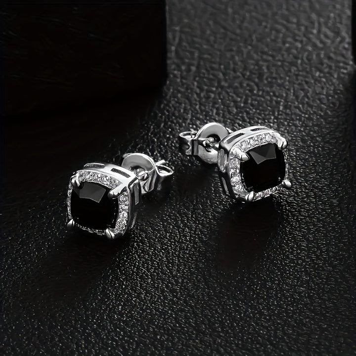 Iced Chics Square Stud Zirconia Earrings