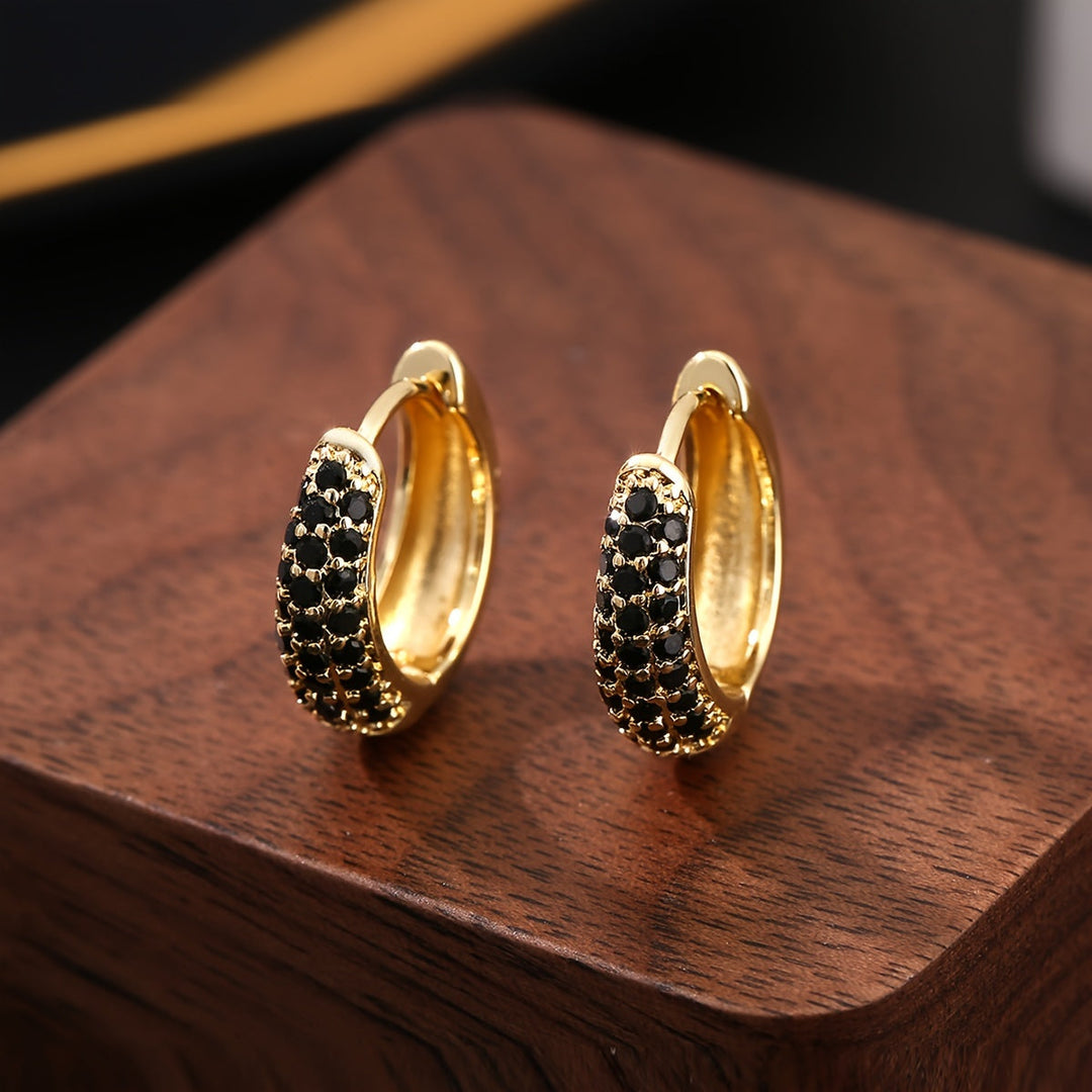 Vintage Geometric Onyx Earrings