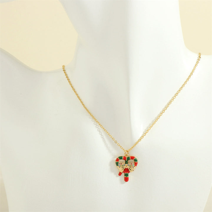 Enamel Christmas charm pendant necklace