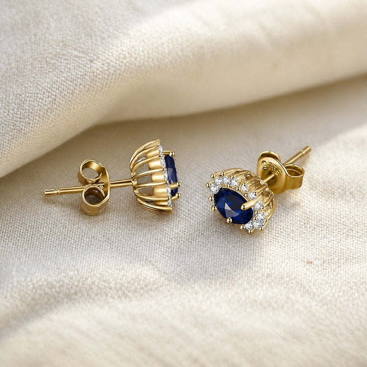Regal Sapphire Stud Earrings