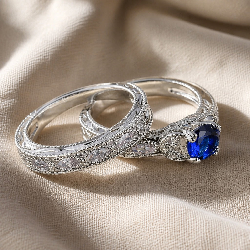 Twisted Accent Ring Set