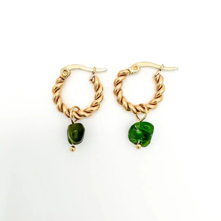 Louane Graceful Drop Stone Twisted Earrings