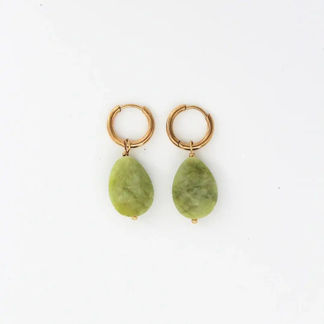 Lieze Elegant Timeless Stone Drop Earrings